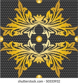 seamless gold metal ornate pattern