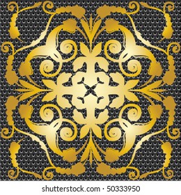 seamless gold metal ornate pattern
