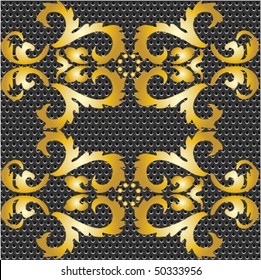 seamless gold metal ornate pattern
