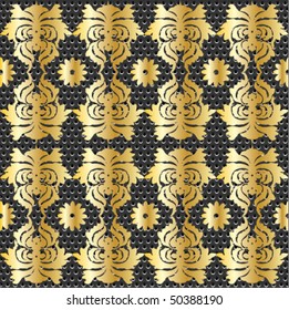 seamless gold metal ornate pattern
