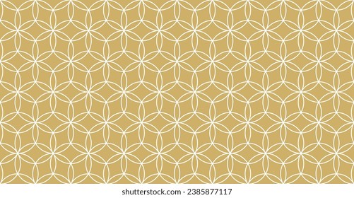 Seamless gold oriental pattern. Islamic background. Arabic linear texture. Vector illustration.