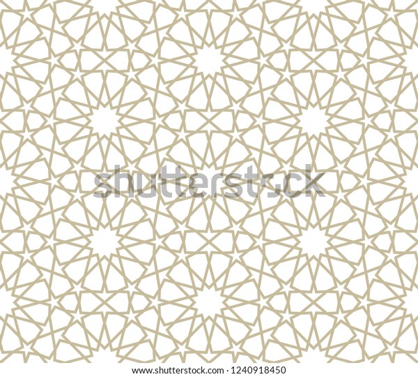Seamless Gold Oriental Pattern Islamic Background Stock Vector (Royalty ...
