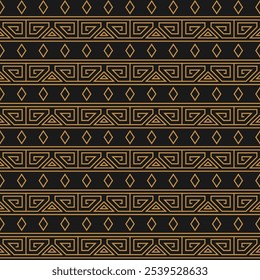 Patrón de oro sin fisuras en estilo árabe o griego. Una Plantilla para texturas, textiles, decoraciones, postales, carteles y diseño de interiores. Una idea para el diseño creativo