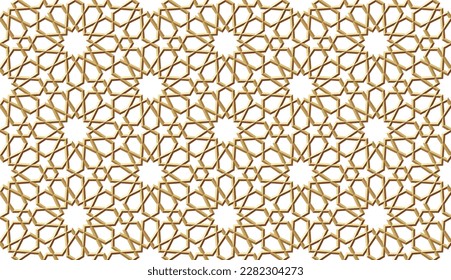 Seamless gold pattern in authentic arabian style. Vector illustration