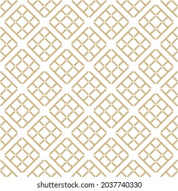 Seamless gold pattern of formed shapes with small squares, diamonds and straight lines. Such a abstract vector ornament is used for business cards, wallpapers, covers, wrapping, paper, decoration