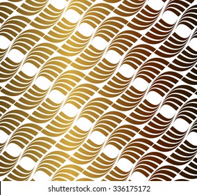 Seamless gold pattern. Isolated graphic ornament. Vector repeating texture background with stylized leaves