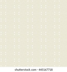 Seamless gold pattern with symmetric geometric ornament. Abstract rhombuses and triangles background. Grill wallpaper. Vector illustration