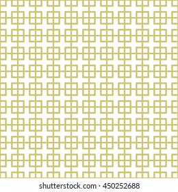 Seamless gold  pattern with symmetric geometric ornament. Abstract lines background. Grill wallpaper. Vector illustration