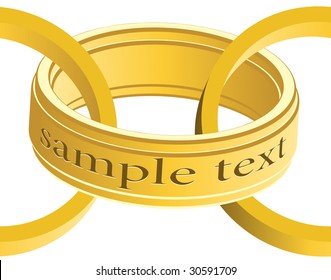 Seamless gold rings. A vector. Without mesh.