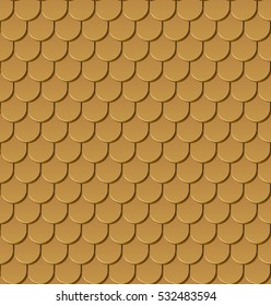 Seamless gold roof tiles vector background.