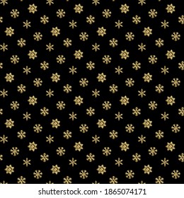 seamless gold snowflakes pattern and background vector illustration
