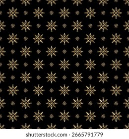 seamless gold snowflakes pattern and background vector illustration