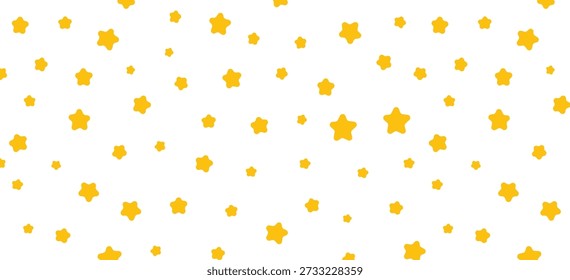Seamless gold star confetti pattern. Golden glitter sparkle repeated background. Yellow shiny confetti repeated wallpaper. Christmas, New Year, wedding or birthday party decoration. Vector texture