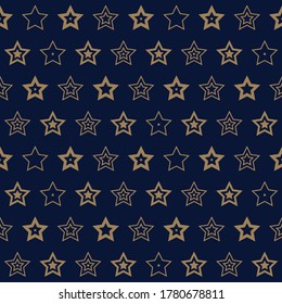 Nahtlose Gold-Star-Muster auf dunkelblauem Hintergrund