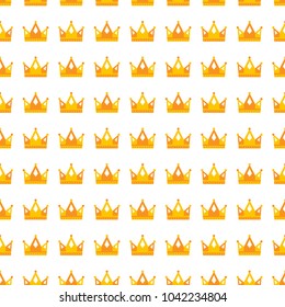 Seamless gold white crown pattern background