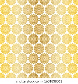 seamless gold white medallion vector pattern