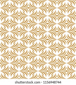 Seamless Golden Abstract Art Deco Pattern. Vector Floral Background. Ornament Decorative Texture.