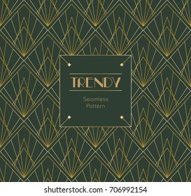Seamless golden art deco style pattern