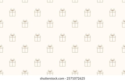 Seamless golden background for holiday design. Gift boxes for New Year, Christmas, Birthday, giveaway. Bonus and celebration. Gold volored design