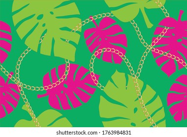 Seamless Golden Baroque Chain Pattern. Vector design for Fashion Prints and Backgrounds.