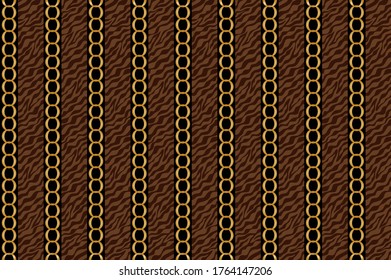 Seamless Golden Baroque Chain Pattern. Vector design for Fashion Prints and Backgrounds.