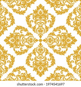 Seamless golden baroque elements on a white background.EPS10 Illustration.