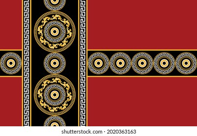 Seamless golden baroque pattern  on black. Vector Illustration.