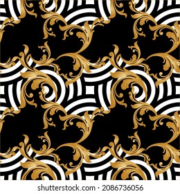 Seamless Golden Baroque Pattern. Vector design for fashion prints and backgrounds.