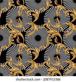 Seamless Golden Baroque Pattern. Vector design for fashion prints and backgrounds.