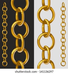 seamless golden chain. brush for illustrator