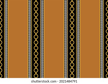 Seamless golden chain on black. Vector Illustration.