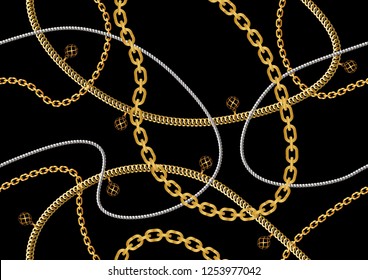 Seamless Golden Chain Pattern