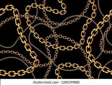 Seamless Golden Chain Pattern