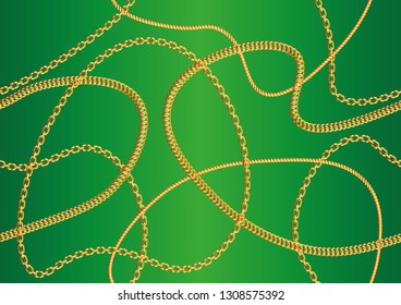 Seamless Golden Chain Pattern