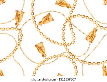 Seamless Golden Chain Pattern