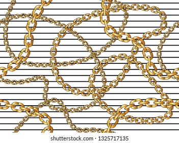 Seamless Golden Chain Pattern