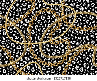 Seamless Golden Chain Pattern