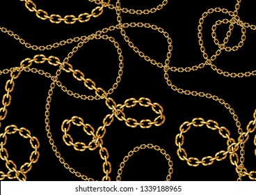 Seamless Golden Chain Pattern