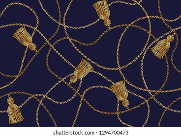 Seamless Golden Chain Pattern for Fashion Prints