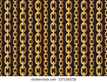 Seamless Golden Chain Pattern, Fashion Print Design