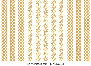 Seamless golden chain pattern on a white background. EPS10 Illustration.