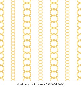Seamless golden chain pattern on white background.EPS10 Illustration.
