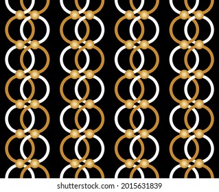 Seamless golden chain pattern. Vector Illustration.