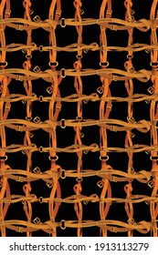 seamless golden chain textile pattern