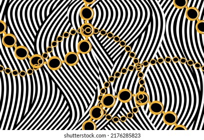 Seamless golden chains pattern. Vector Illustration
