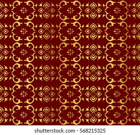 Seamless Golden Chinese Background Cross Spiral Frame Flower