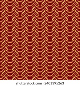 Patrón chino dorado sin inconvenientes, fondo vectorial abstracto, fondo de escritorio decorativo