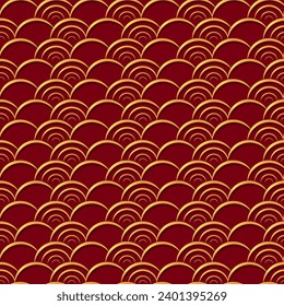 Patrón chino dorado sin inconvenientes, fondo vectorial abstracto, fondo de escritorio decorativo