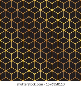 Seamless golden cube pattern texture background