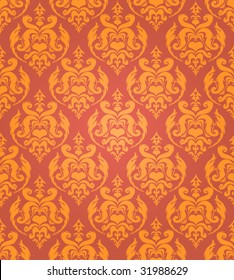 Seamless golden damask background